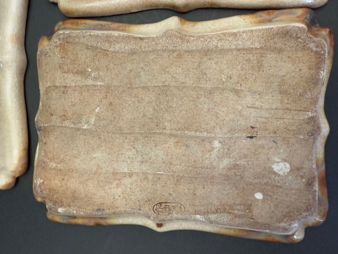 志野焼　在銘　方皿　四角向付　送料込み