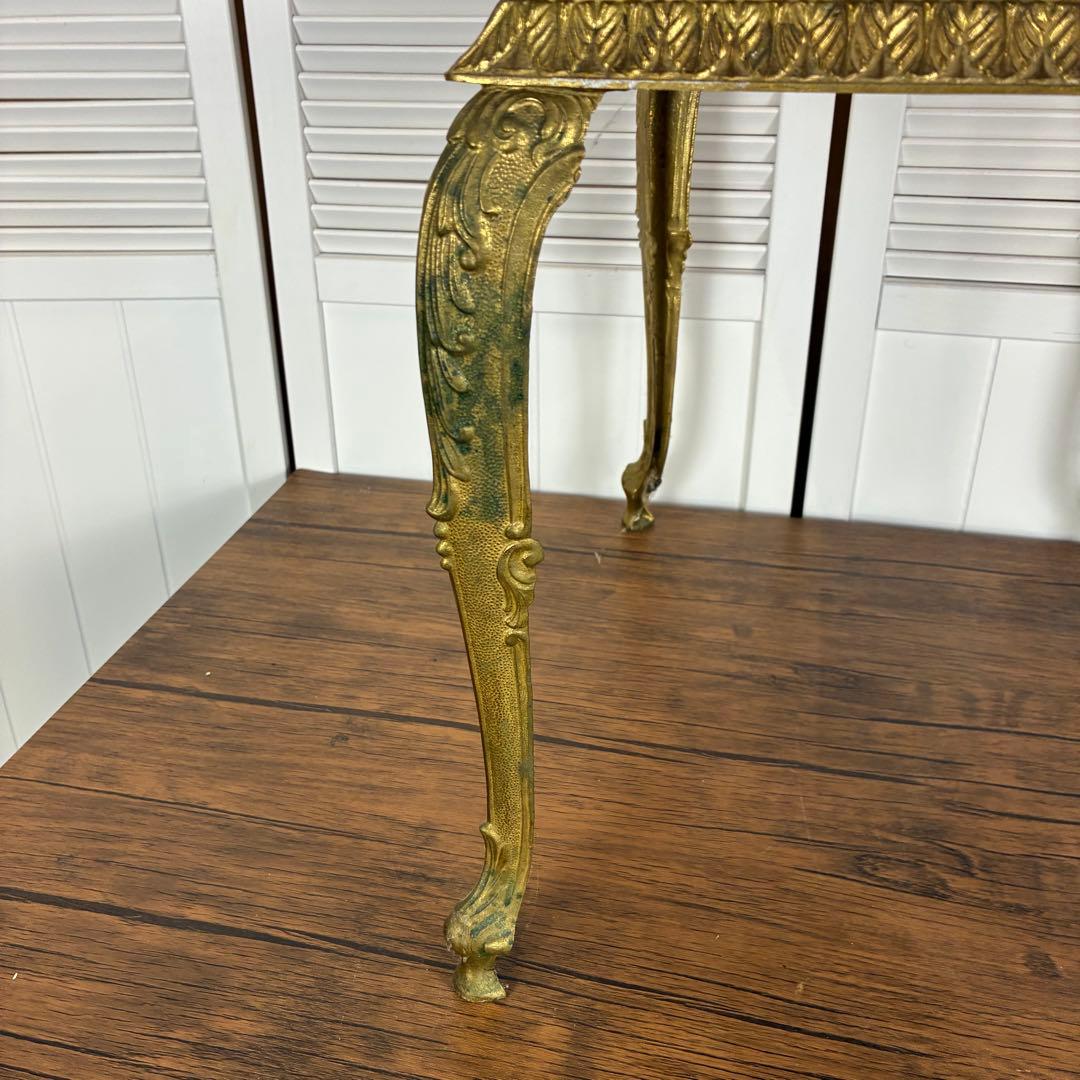 【送料込】アンティーク家具　猫足　ヴィンテージ　サイドテーブル　英国風　象嵌