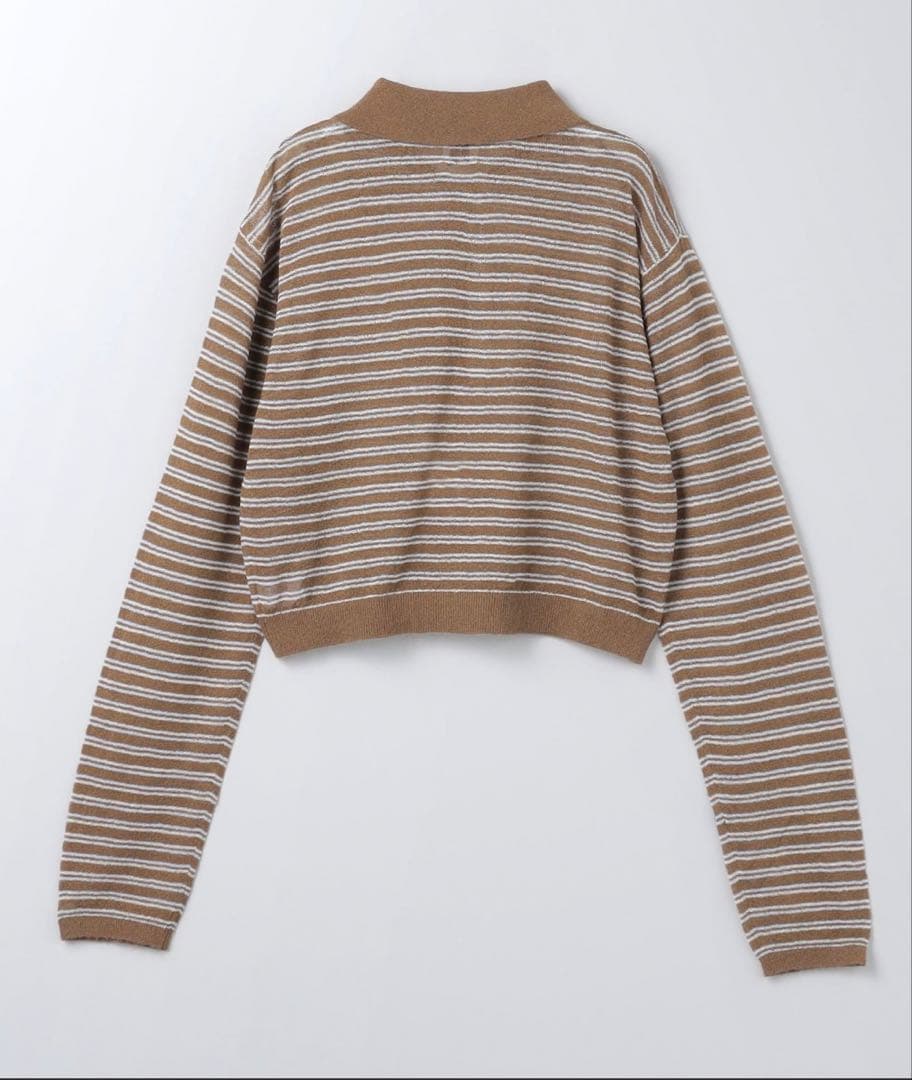 ６(ROKU) コットン ナイロン ボーダー ポロニット