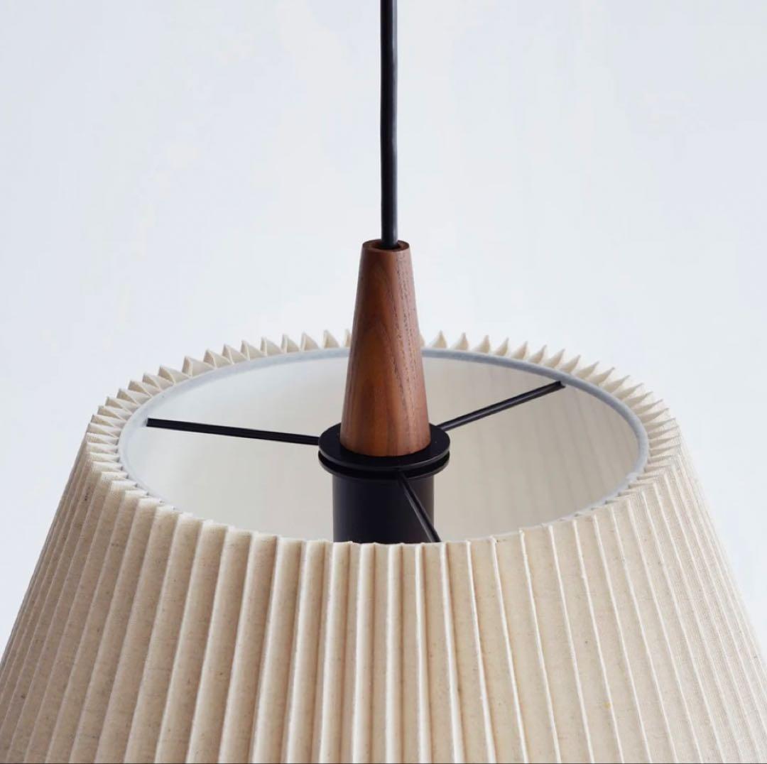 Fabric × Wood　プリーツデザイン ペンダントライト