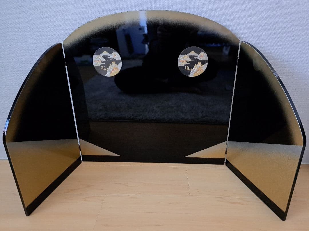 芳春刀彫金屏風 城湾富士 絢爛豪華