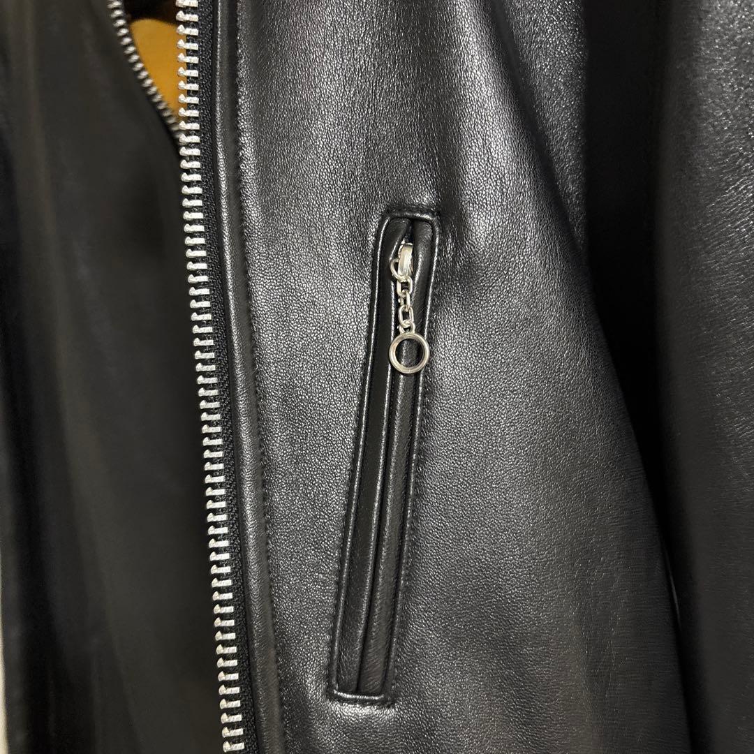 Retro Grande ブラック レザー シングルライダースジャケット L