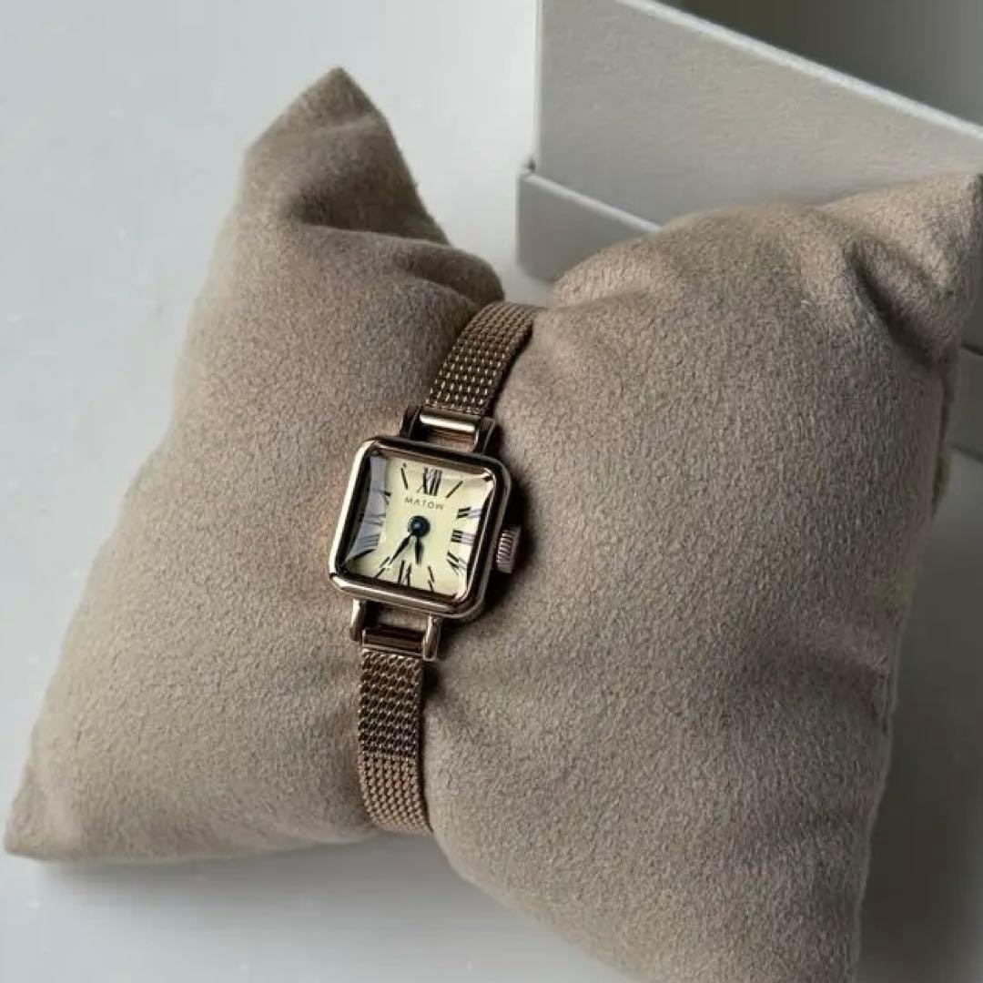 MATOW TSUKI 淡月ローズゴールド メッシュ時計