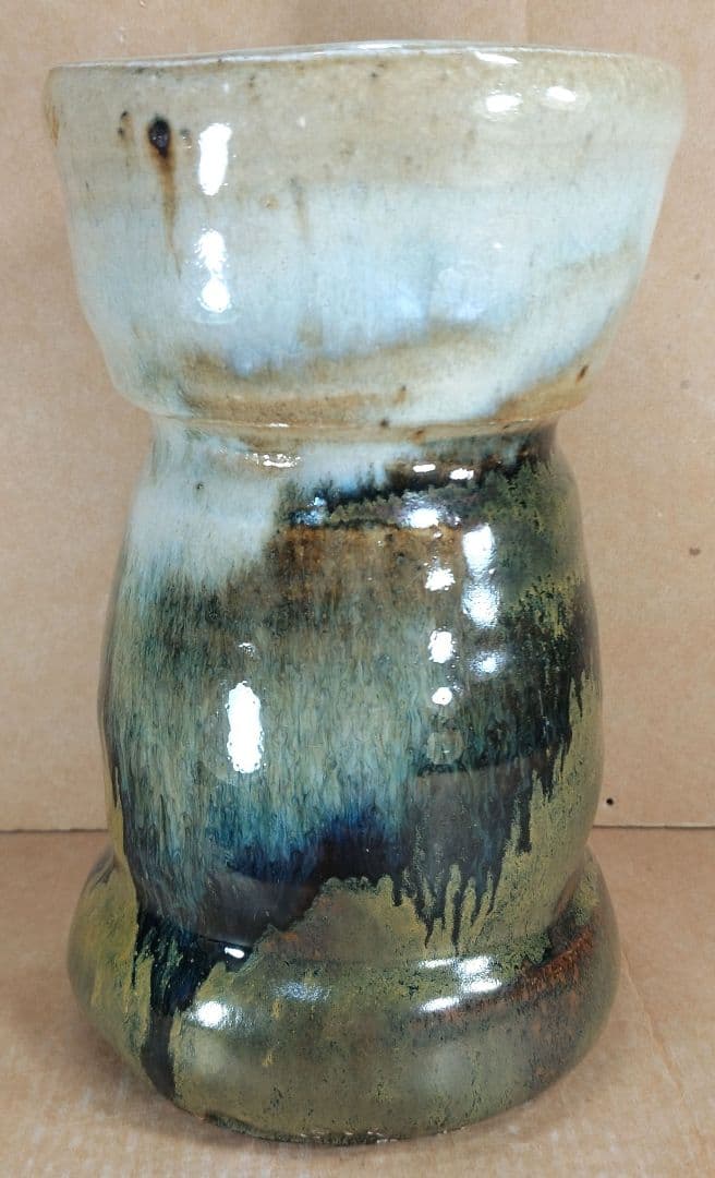 十二代 中里太郎右衛門(人間国宝 中里無庵）朝鮮唐津花入 共箱 美品 唐津焼