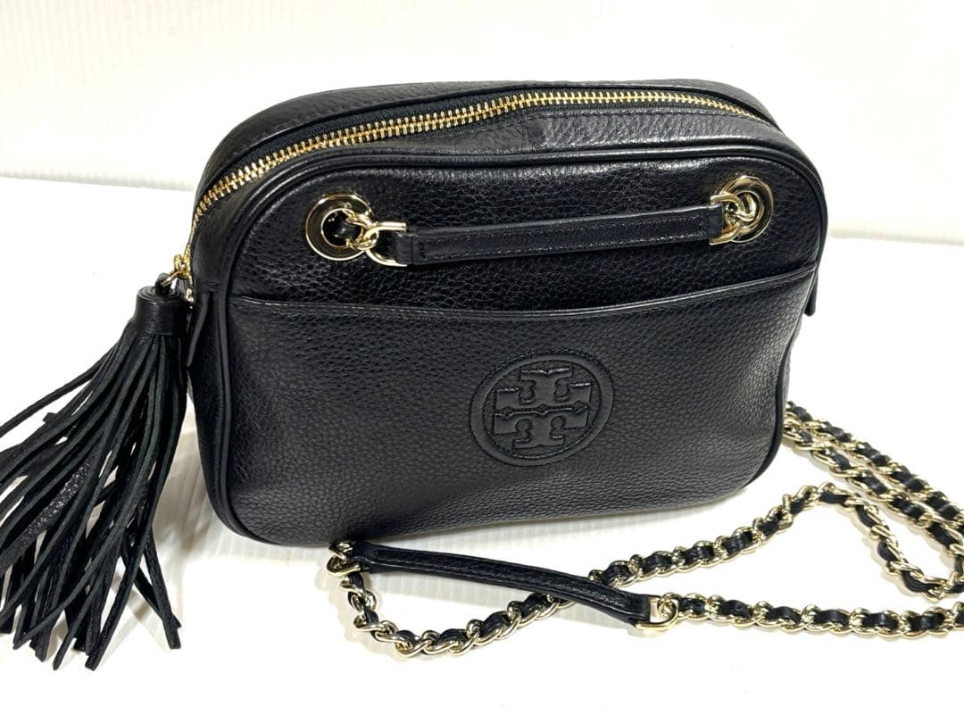 【未使用近い】トリーバーチショルダーバッグ タッセル付ポシェット 黒