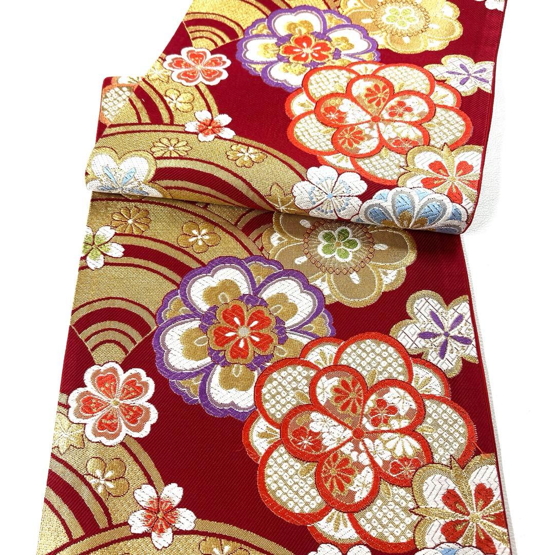 専用帯4900 4847 二点セット●交織 六通 袋帯