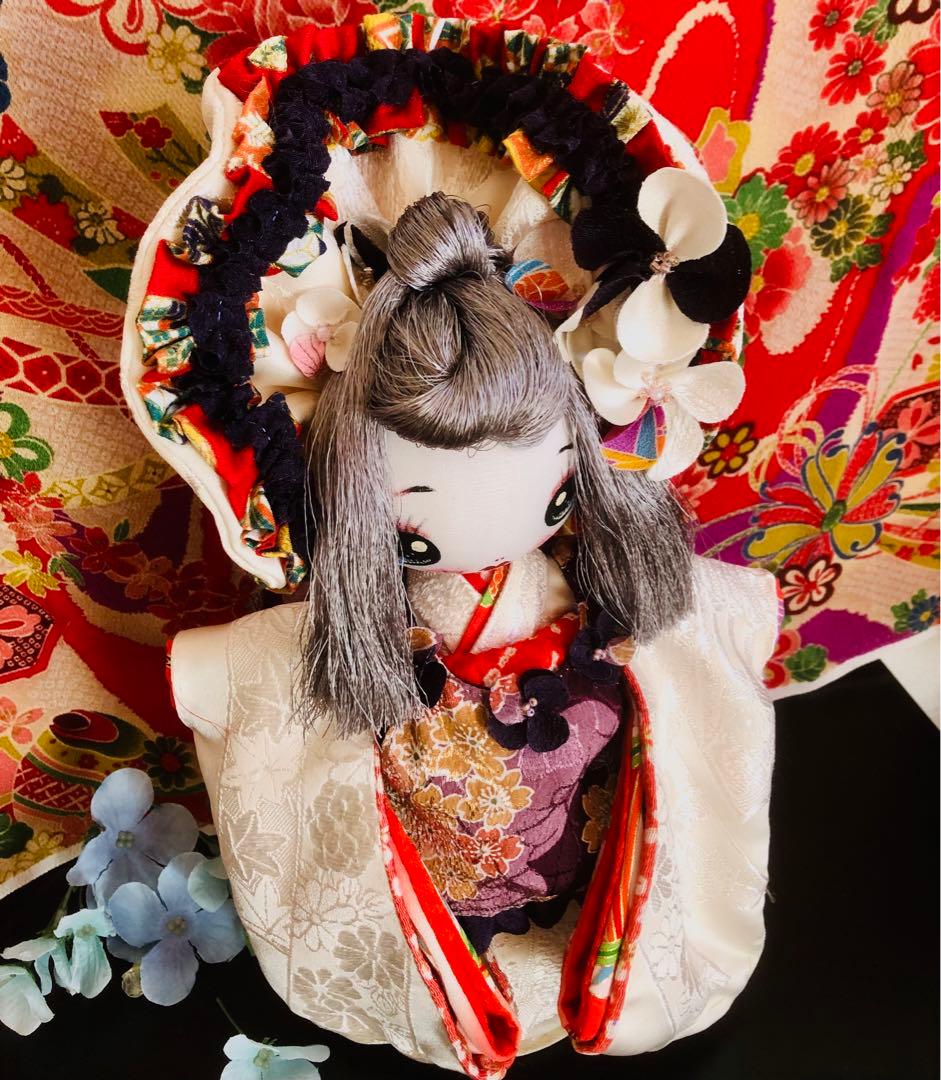 ＊夢 文化人形＊白無垢乙女♡創作文化人形約30cm着物人形エプロン＊