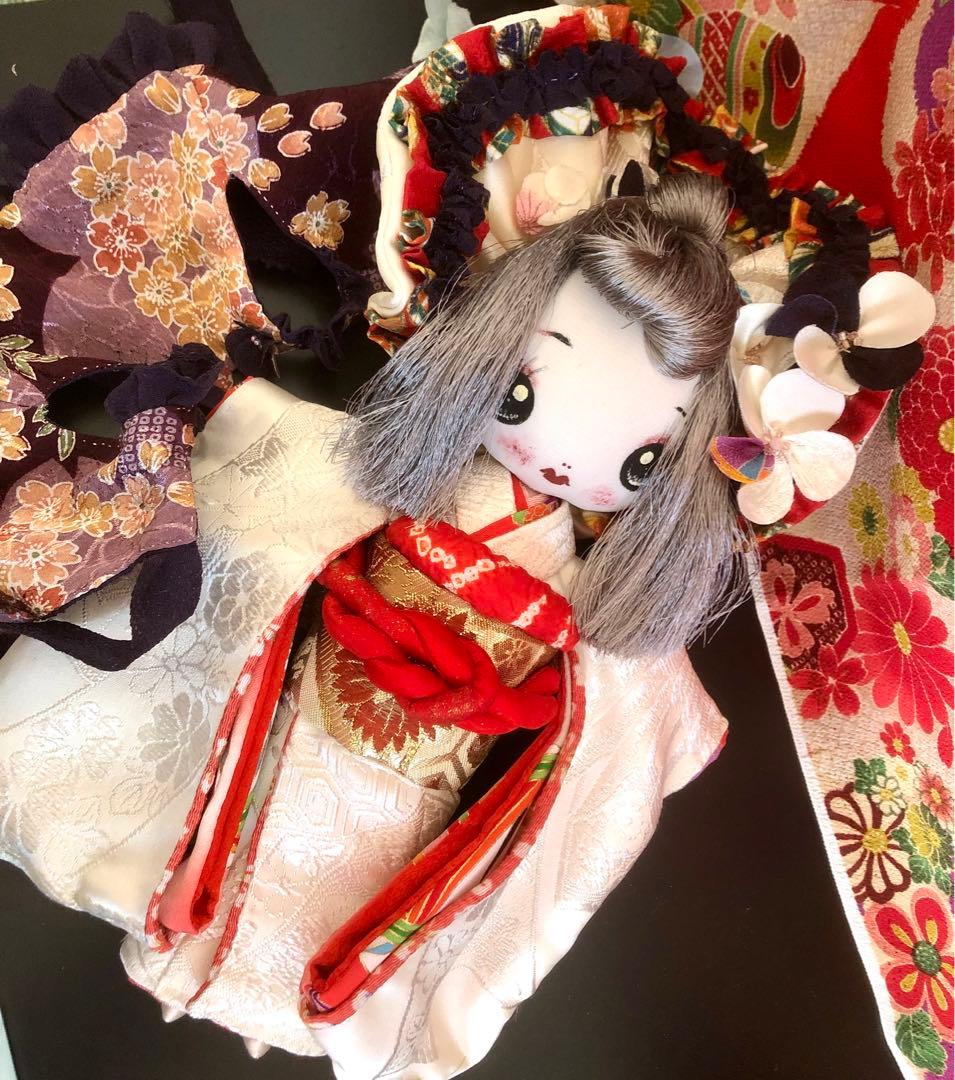 ＊夢 文化人形＊白無垢乙女♡創作文化人形約30cm着物人形エプロン＊