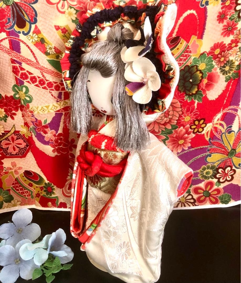 ＊夢 文化人形＊白無垢乙女♡創作文化人形約30cm着物人形エプロン＊