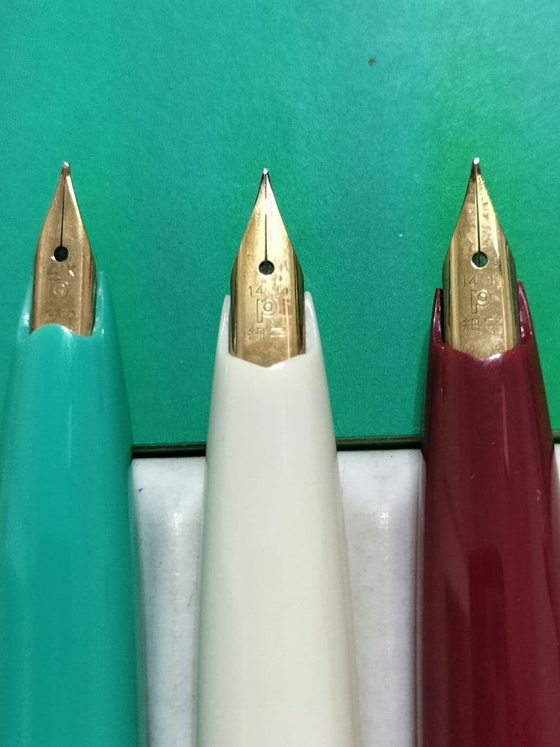 【未使用品】昭和　レトロ　プラチナ万年筆 3本セット 14金ペン先