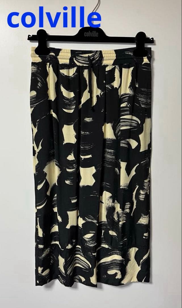 ア*ェ様 colville 抽象パターン ひざ丈スカート IT 40