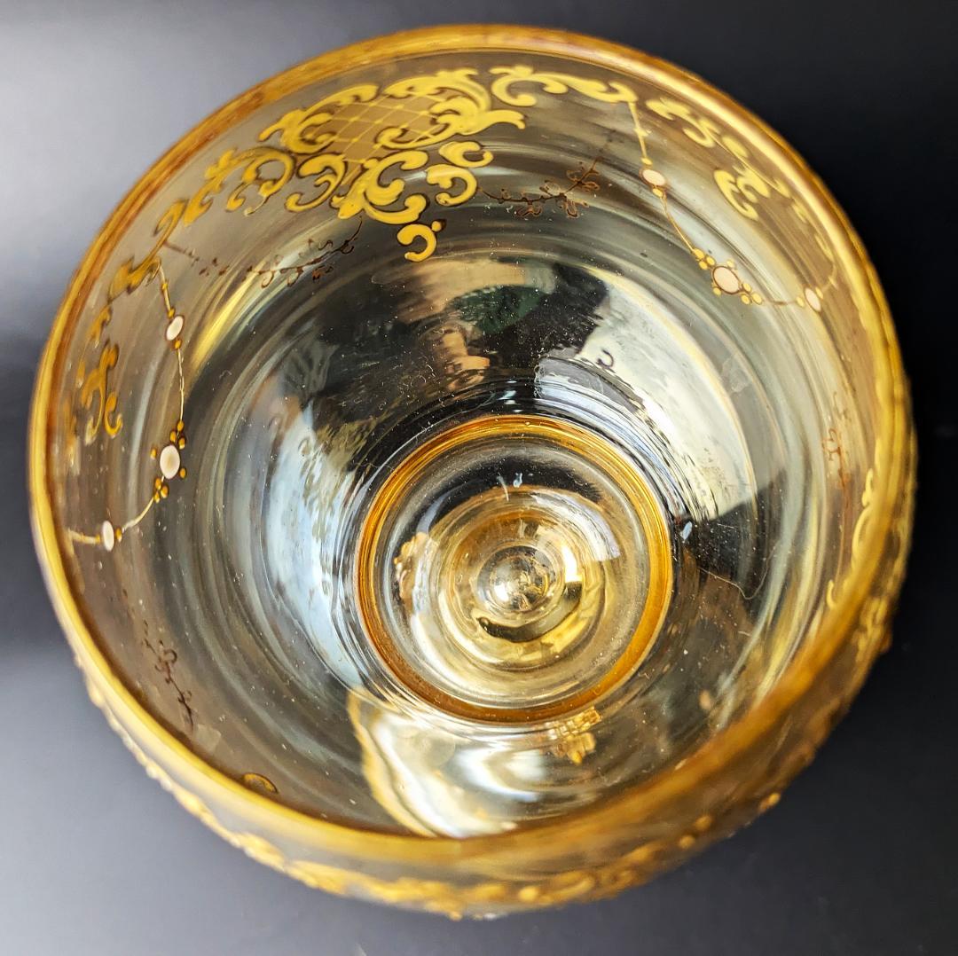 厚い金彩の大型19㎝グラス★モーゼル ボヘミアン グラス ワイン moser