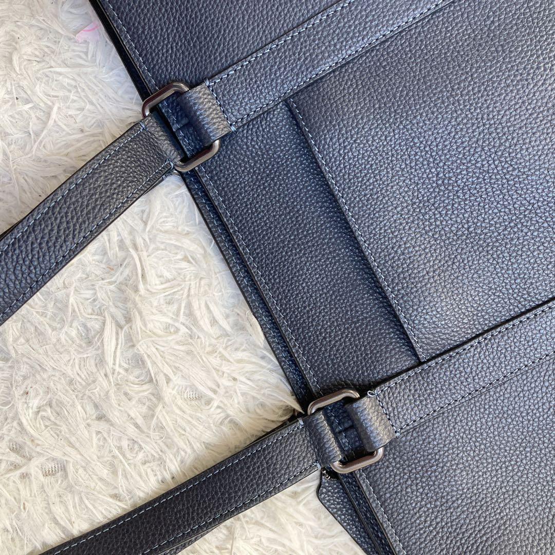 未使用級 coach ビジネス トート ダークネイビー ダブルハンドル