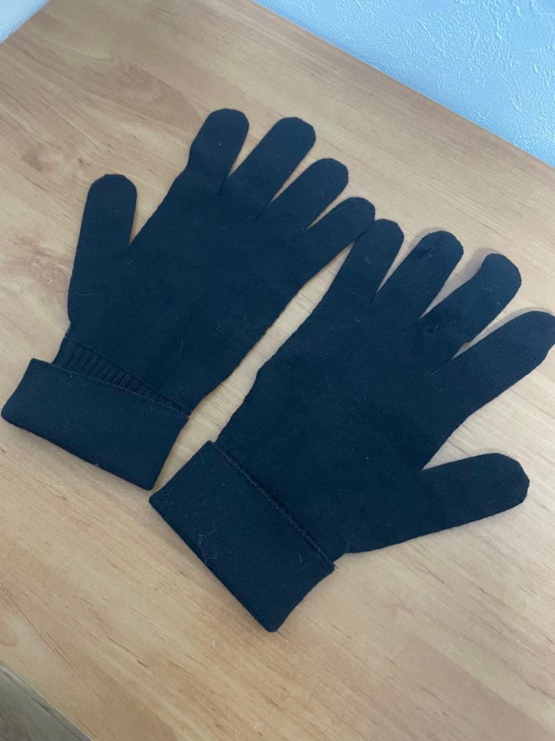 ルイヴィトン　ダミエ　黒　グレー　ブラック　手袋　グローブ　難あり　美品