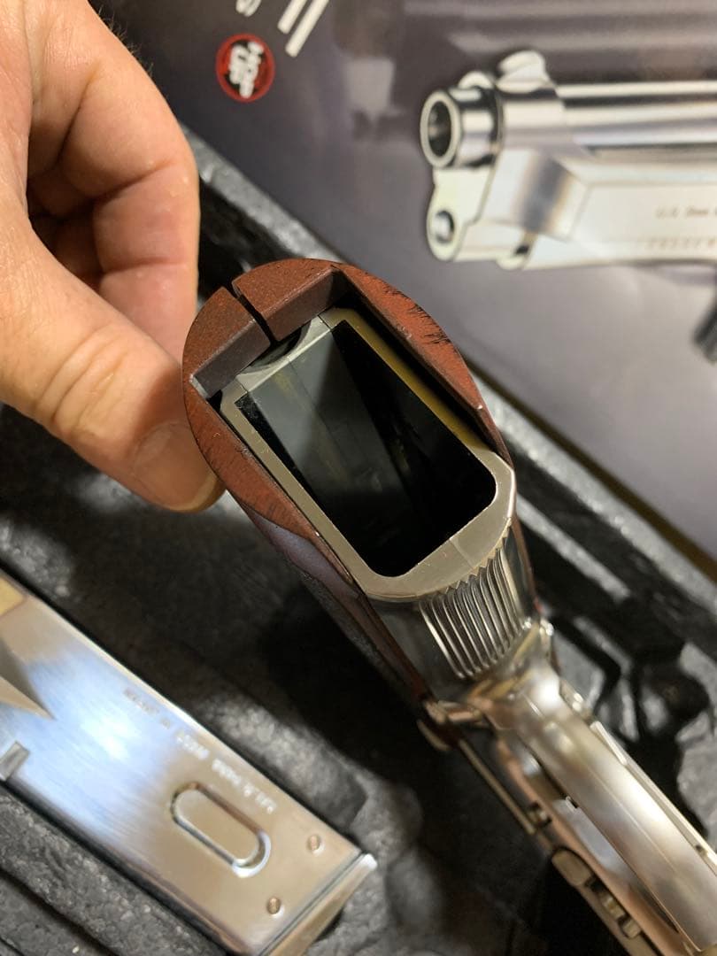 美品　東京マルイ ベレッタ M92F クロームステンレス　木目調グリップ