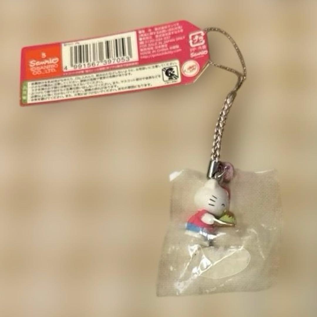 ハローキティ　根付け　ストラップ　富士山　メロンパンバージョン