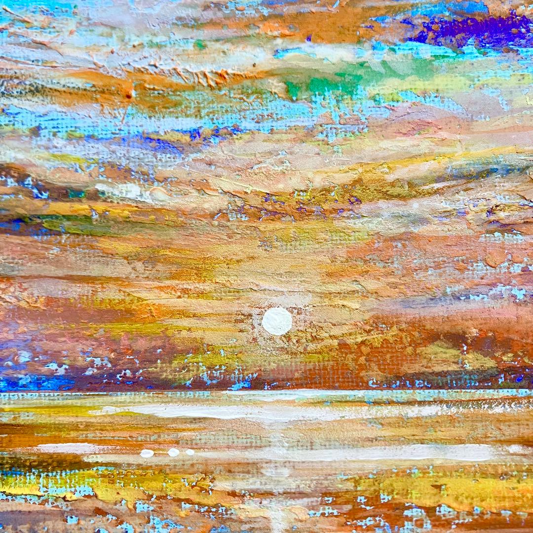 sunset＊絵画　原画　風景画　テクスチャーアート　海　夏　夕日　ハワイ　沖縄