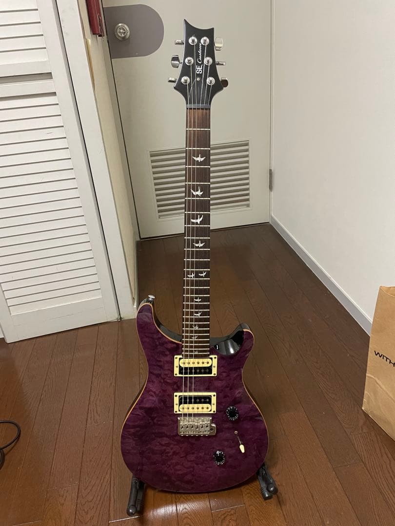 PRS SE custom24 パープル　純正ストラップ、ケース付き