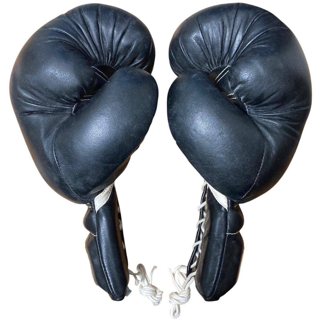 Winning ボクシンググローブ 14オンス 紐 黒