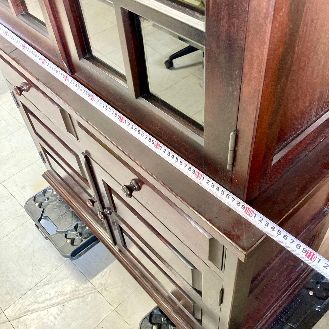 【良品】食器棚 ディスプレイ キャビネット収納棚 松本民芸家具