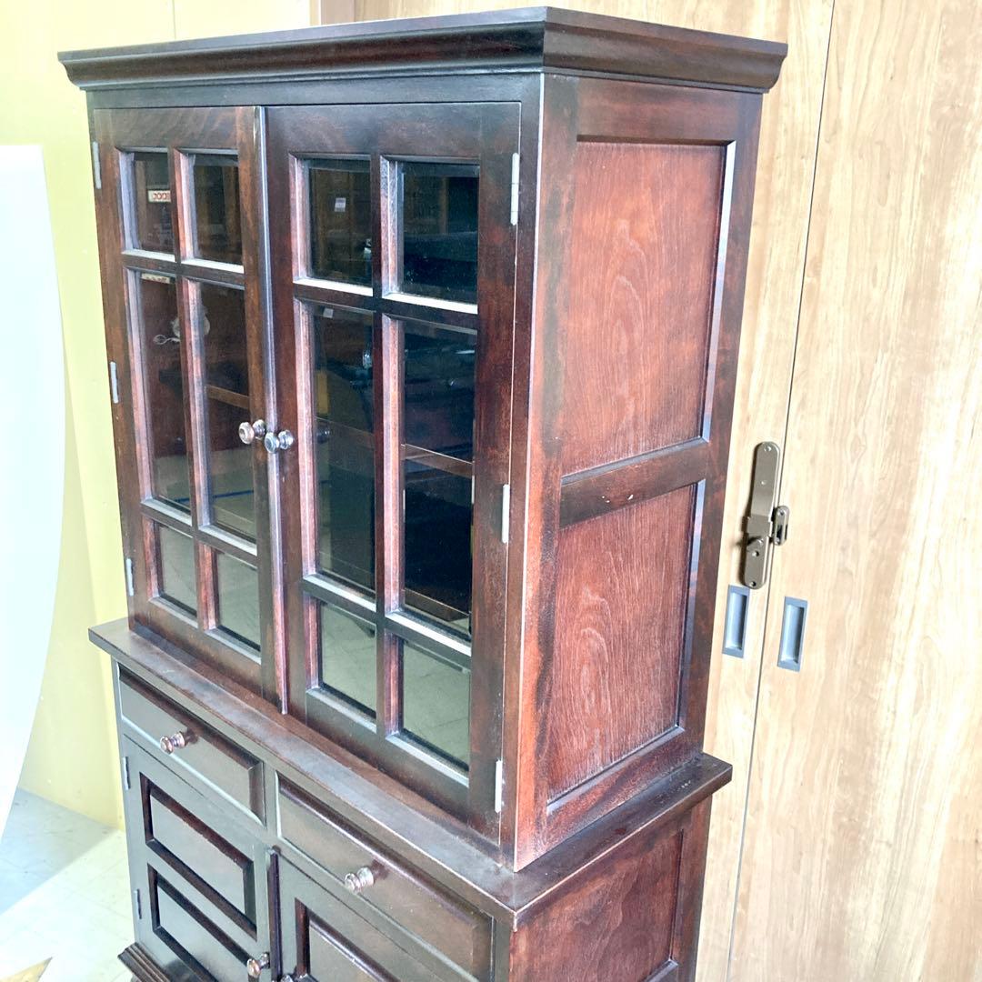 【良品】食器棚 ディスプレイ キャビネット収納棚 松本民芸家具