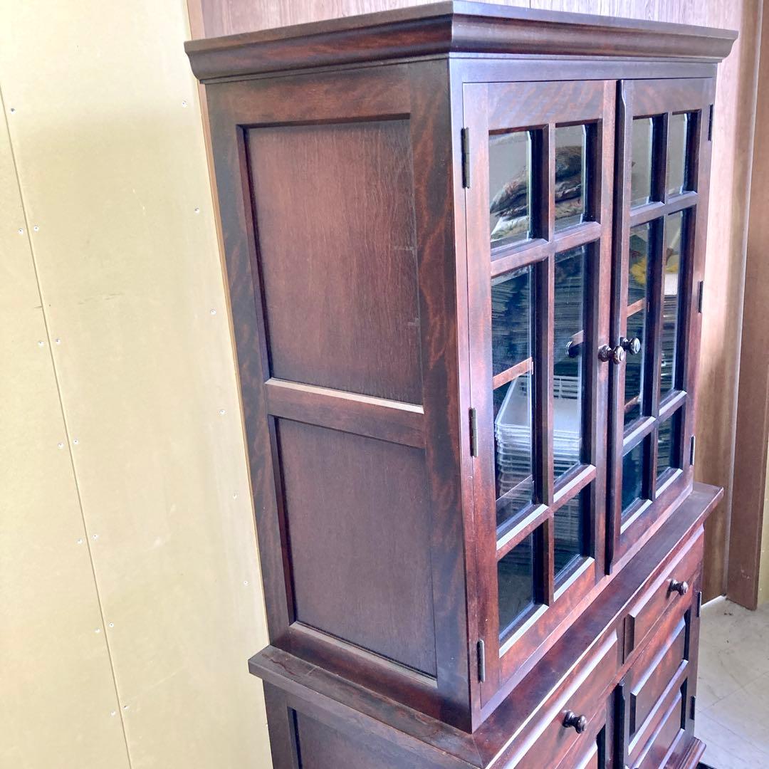 【良品】食器棚 ディスプレイ キャビネット収納棚 松本民芸家具