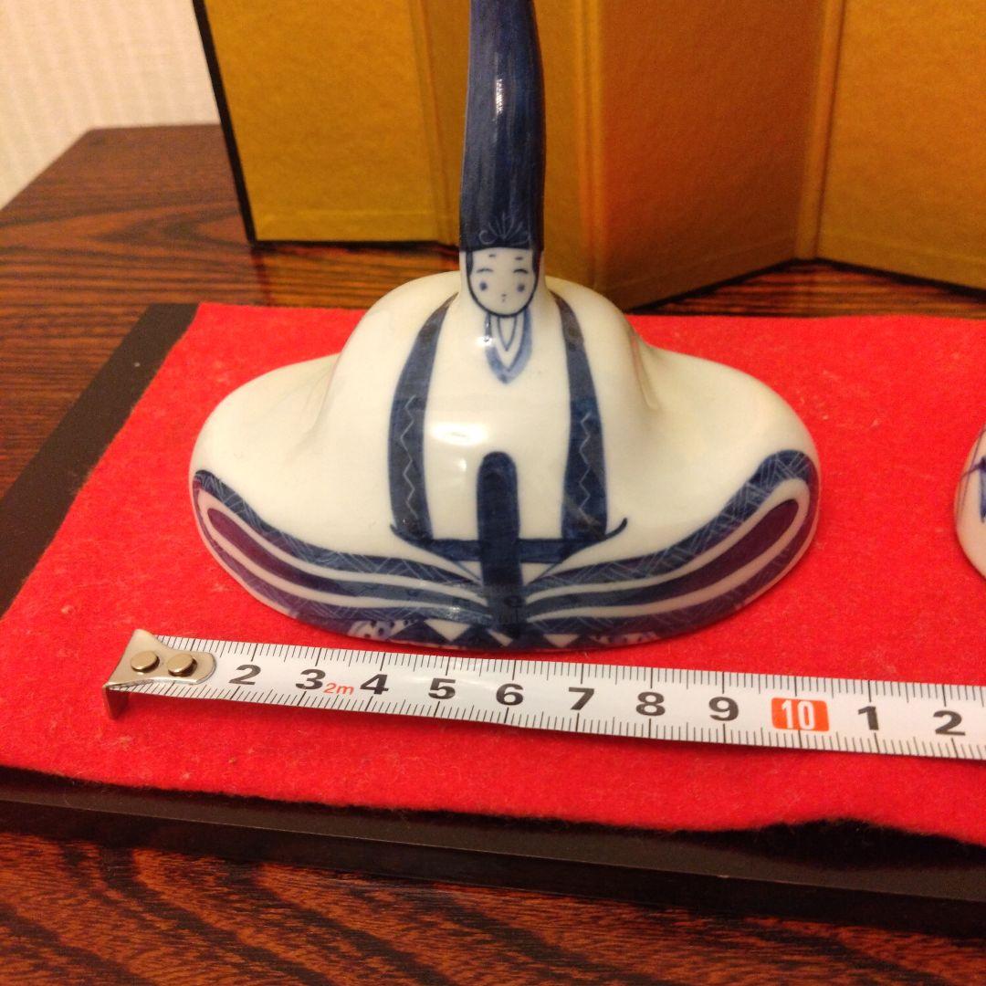 砥部雛　よし窯　雛人形　藍染の雛人形