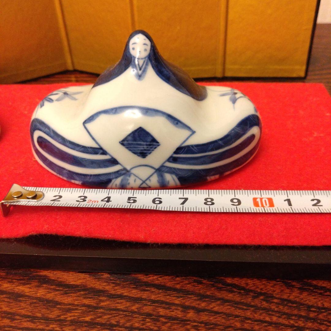 砥部雛　よし窯　雛人形　藍染の雛人形