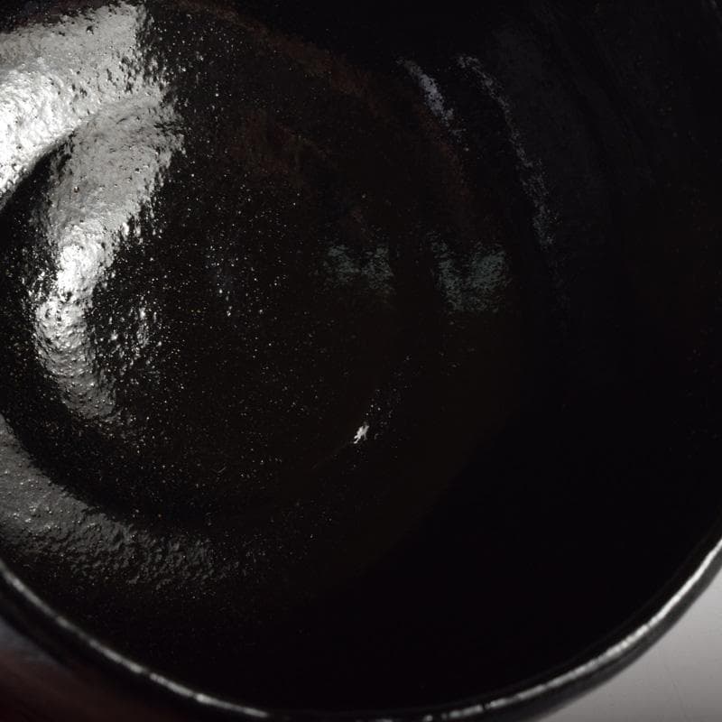 Gojyo　茶道具　楽焼　佐々木松楽作　黒楽茶碗　共布共箱　V　7400