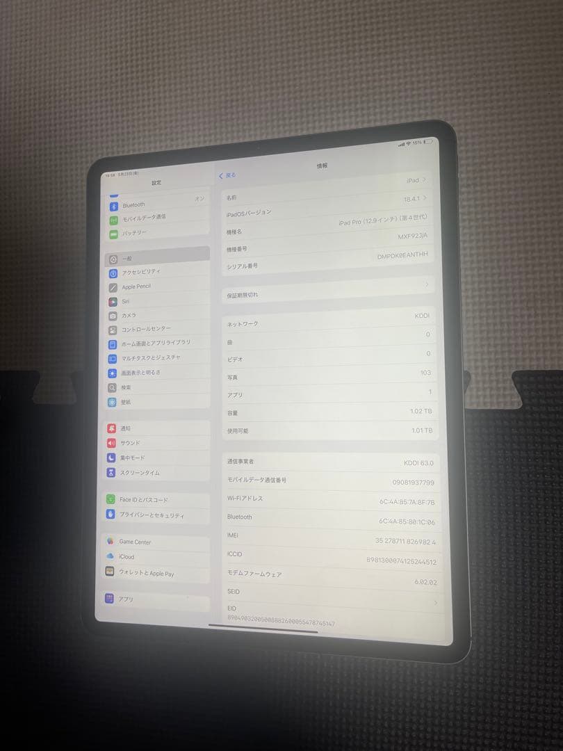 iPad Pro 12.9インチ 第４世代1TB