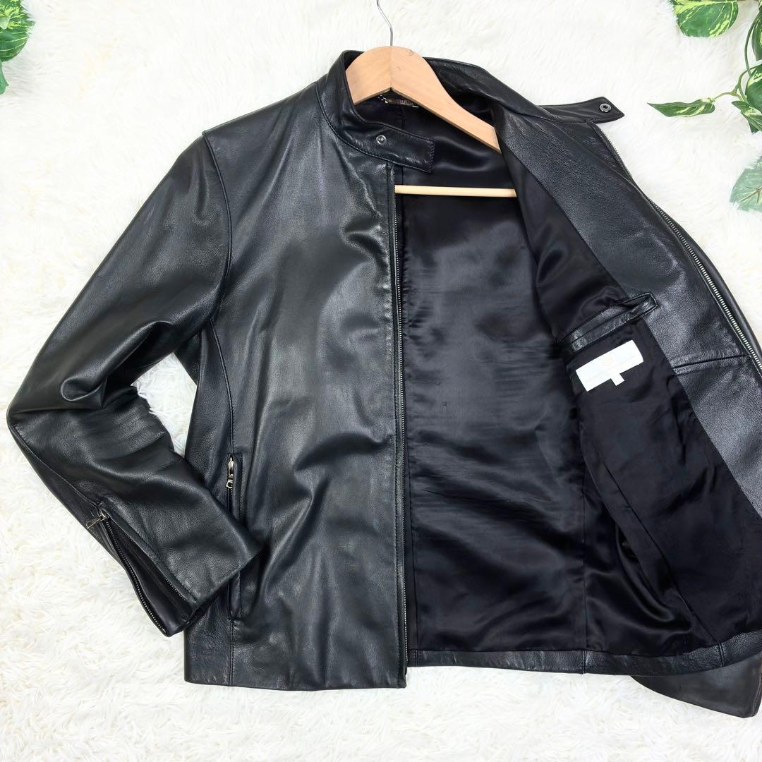 美品　エディフィス　ラムレザー　羊革　シングルライダース　M　ブラック　黒