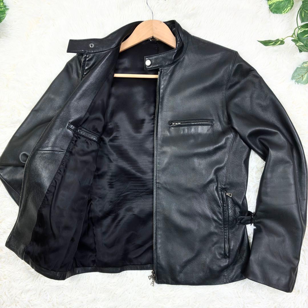 美品　エディフィス　ラムレザー　羊革　シングルライダース　M　ブラック　黒