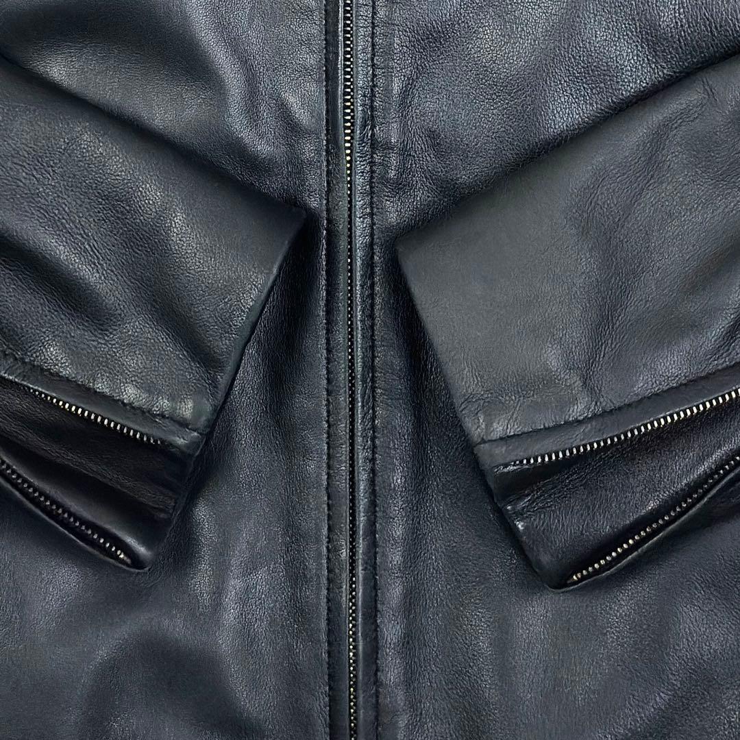 美品　エディフィス　ラムレザー　羊革　シングルライダース　M　ブラック　黒