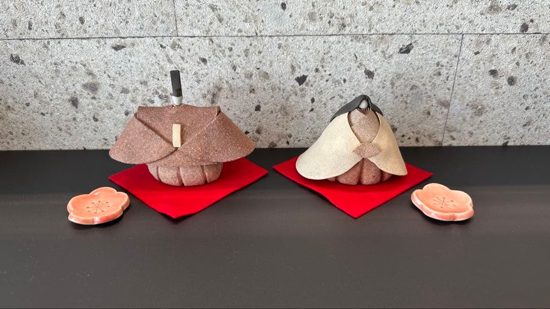 永田みどり　陶雛セット　ナチュラン限定　古陶里　ひなまつり　雛人形