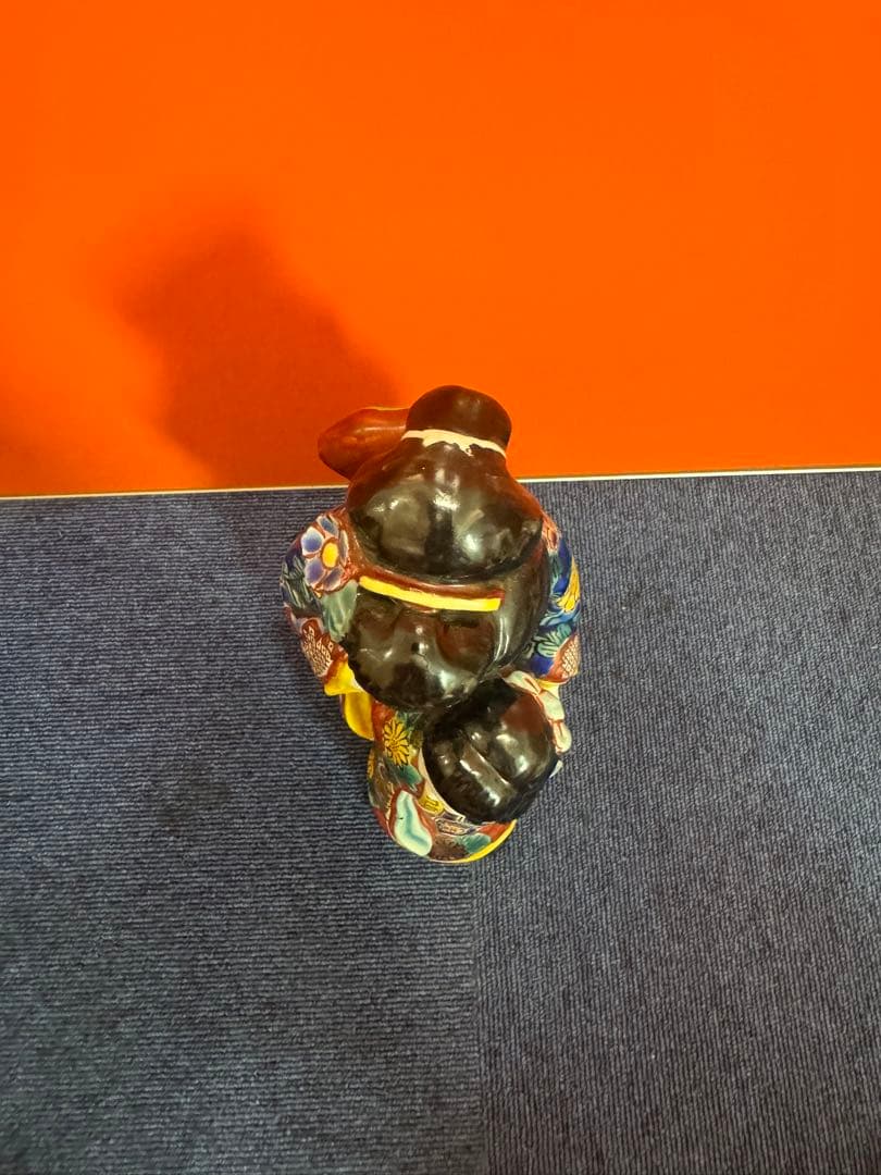 1780  古九谷焼　色絵母子人形　置物　時代物