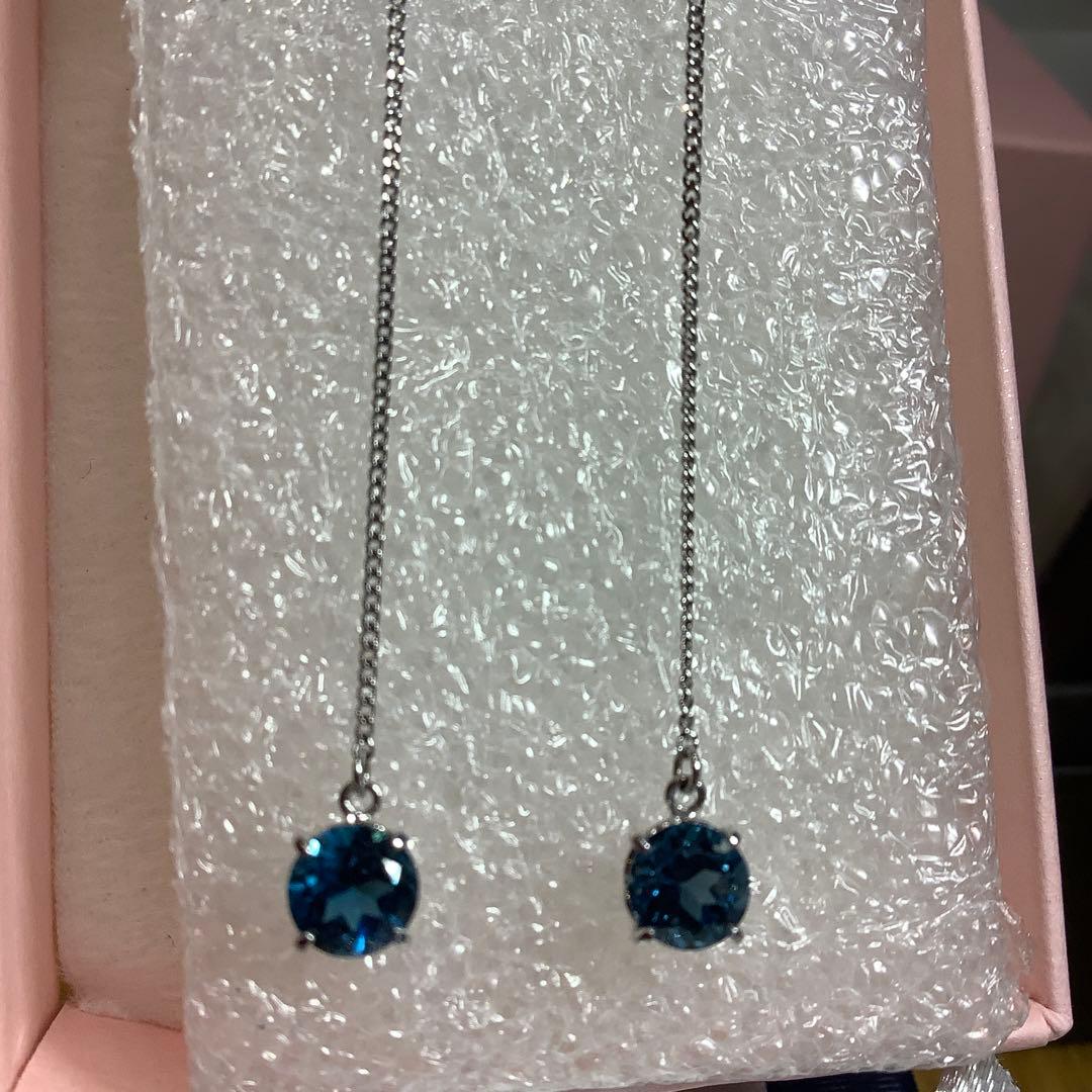 ツツミk10WGロンドンブルートパーズピアス