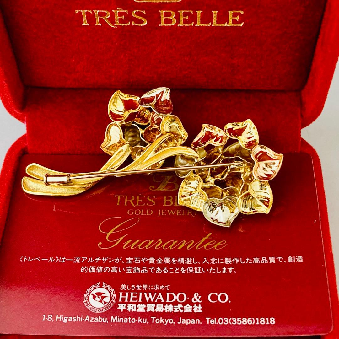 k18金 ．750．トレベール、ブローチ(未使用) N o.1340.