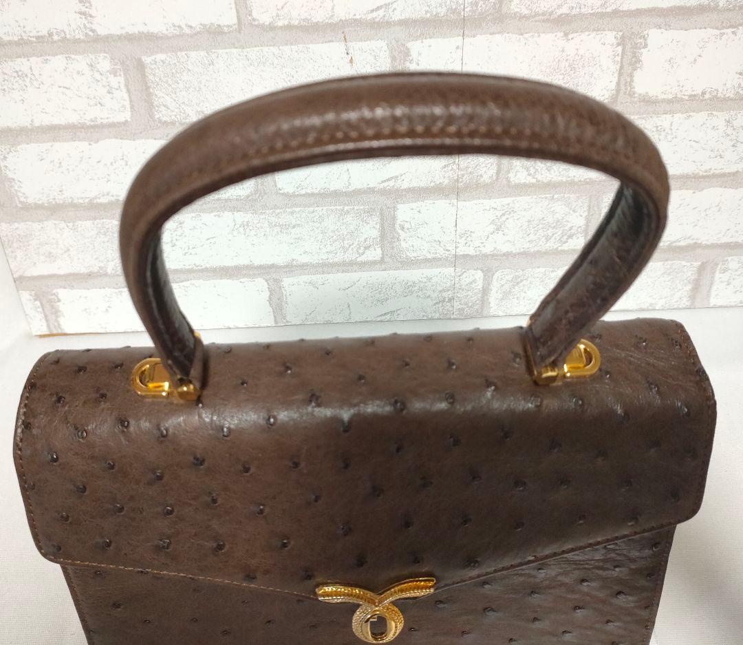 オーストリッチ   ハンドバッグ   ストラップ付き