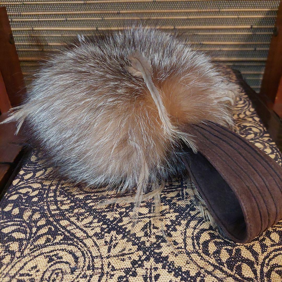 DoKIri-⭐ミンク⭐ミニバック⭐パーティーバッグ⭐持ち手スエード茶