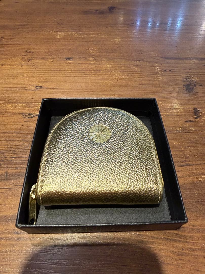 【即日発送】皇居財布 金色レザー小銭入れ 皇居限定 ゴールドケースレア