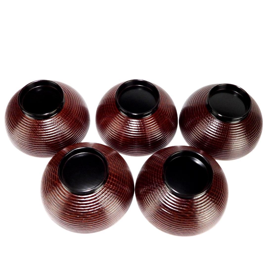 輪島塗　春帆作　金蒔絵　木製　蓋付椀　お煮物椀　吸物椀　5客