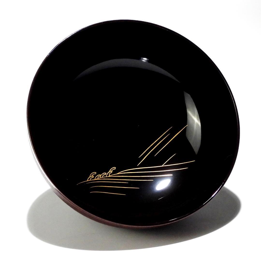 輪島塗　春帆作　金蒔絵　木製　蓋付椀　お煮物椀　吸物椀　5客