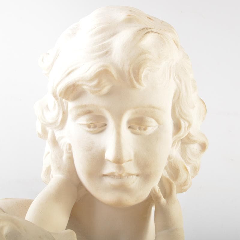 西洋美術　大理石彫刻　母子像　胸像　置物　C　4939A