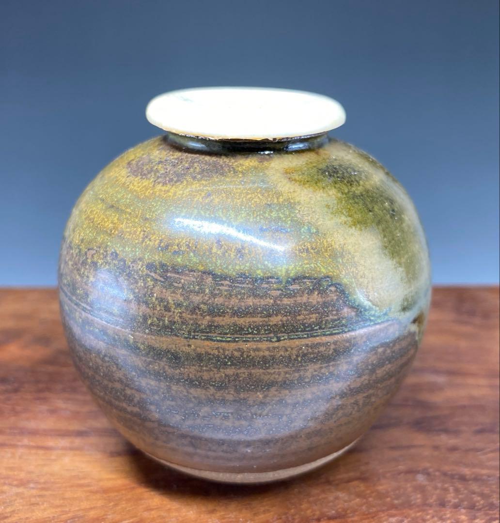 【茶道具】信水窯　丹波文琳茶入（共箱）