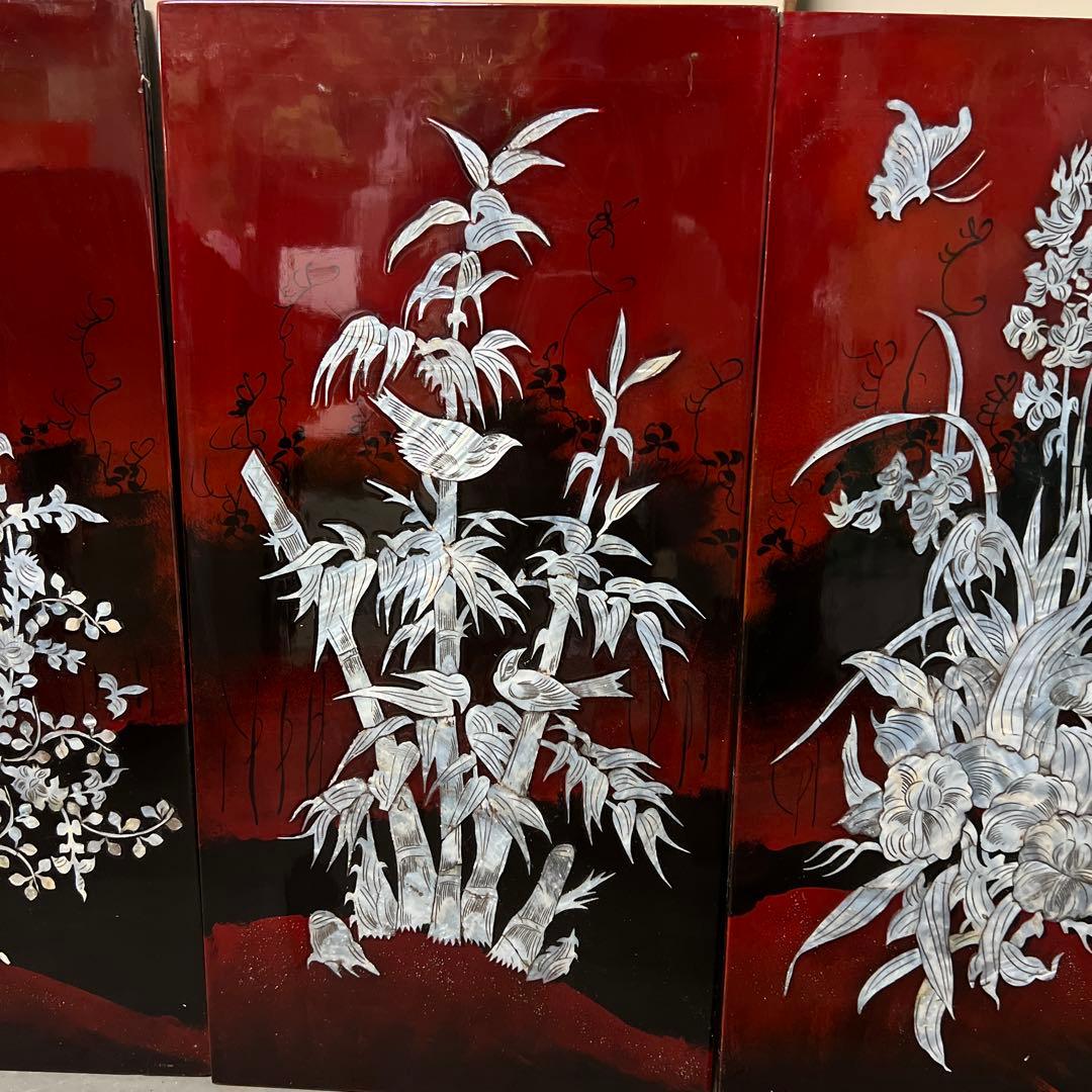 螺鈿　螺鈿細工　漆工　壁飾り 古美術品 漆芸