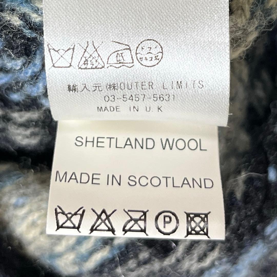 【美品】ナイジェルケーポン・ベスト・フェアアイル柄・ウール・スコットランド製・M