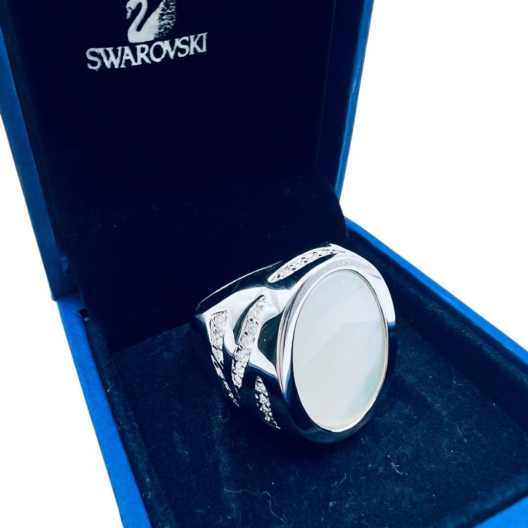 超美品✨スワロフスキー　マザーオブパール　シェル　クリスタル　リング
