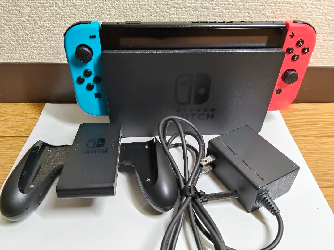 【バッテリー強化版】【訳アリ/おまけアリ】Switch本体セット 赤/青