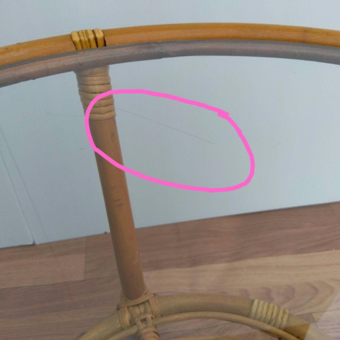 昭和レトロ ヴィンテージ ラタン　ガラステーブル　台湾製籐家具