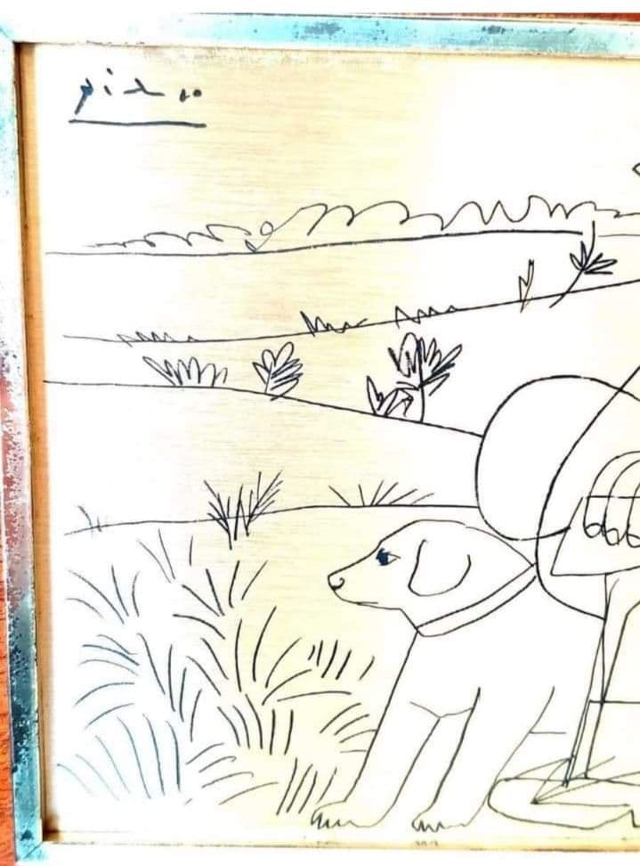 安心の本物保証。PABLOPICASSO作「狩人」ピカソ、純銀製、相続人承諾書、